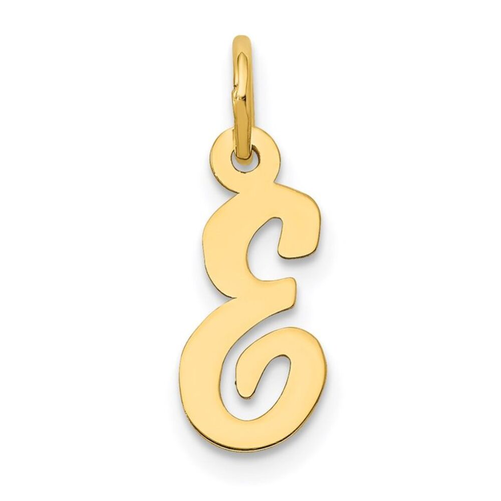 Kazi Luxury 14k Yellow Gold Small Script Letter E… - image 1